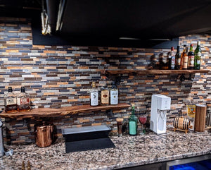 Custom Industrial Live Edge Shelf