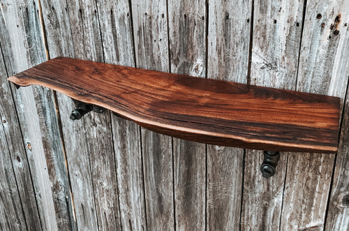 Custom Industrial Live Edge Shelf