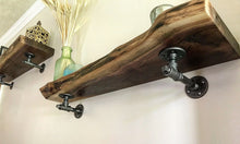 Load image into Gallery viewer, Custom Industrial Live Edge Shelf